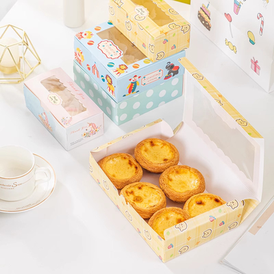 Professional Egg Tart Box Cake Packaging Boxes with Matt Lamination and Offset Printing