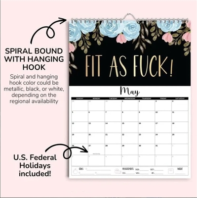 12 X 12 Inches Custom Wall Calendar with Spiral Bound and December End Month