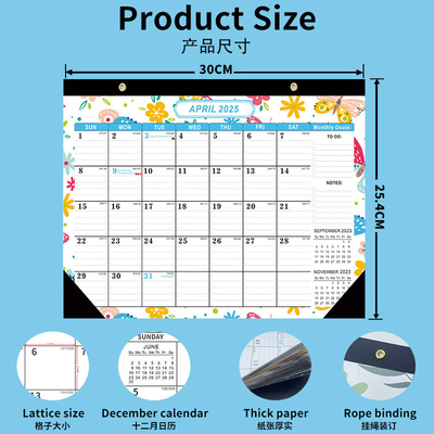 12 Photos Custom Wall Calendar in Retangle Shape for Holiday / Seasonal Theme Promotion