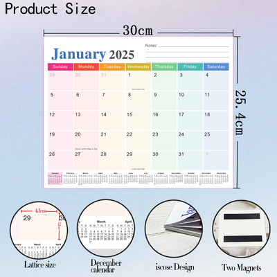 12 X 12 Inches Custom Wall Calendars for US Holidays Personalized Design