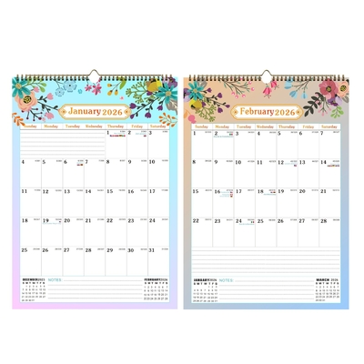 Spiral Bound Custom Wall Calendar Glossy Paper Type Personalization Add Personal Dates And Events