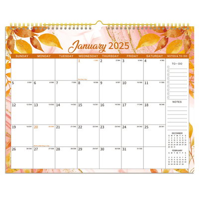 Full Color Printing Custom Wall Calendar With Glossy Paper And Retangle Shape
