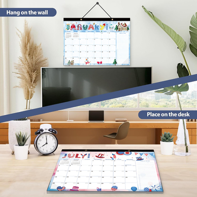 Glossy Paper Type Custom Wall Calendars 12 X 12 Inches Monthly View Layout