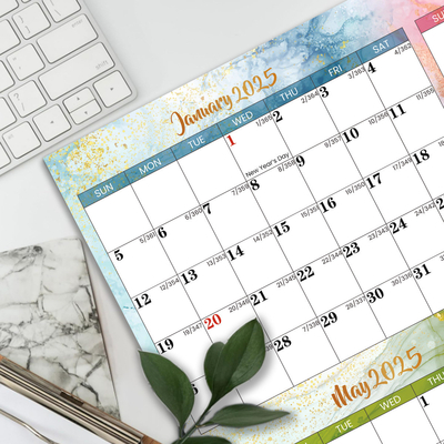 December End Month Personalized Calendar Printing Marked with Major US Holidays Customizable