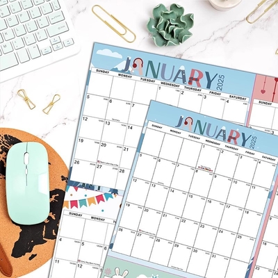 December End Month Custom Wall Calendars Major US Holidays Marked for Customization Needs