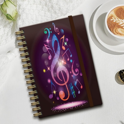 Pastel Color Scheme Spiral Hardcover Notebook with High Durability and White Paper