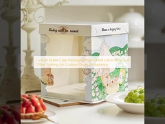 Custom Made Cake Packaging Boxes Matt Lamination and Offset Printing for Custom Order Acceptance