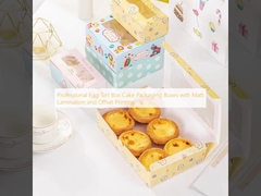 Professional Egg Tart Box Cake Packaging Boxes with Matt Lamination and Offset Printing