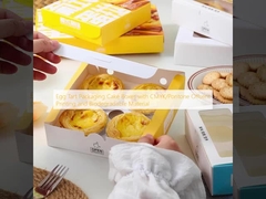 Egg Tart Packaging Cake Boxes with CMYK/Pontone Offsent Printing and Biodegradable Material