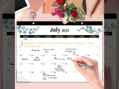 Quantity 1 Calendar Custom Wall Calendar Full Color Printing Spiral Binding