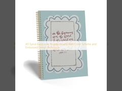 A5 Spiral Hardcover Notebook with Bold Color Scheme and Embossed Design Technique