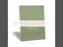 Academic Usage Scenario Spiral Hardcover Notebook with Dot-Grid Paper Layout and Custom Cover Art Personalization Option