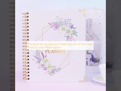 Standard Spiral Hardcover Notebook with Artistic Style Feature Lined Paper Layout