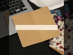 15 Pages Spiral Hardcover Notebook for Academic Usage Scenario Monochrome Color Scheme