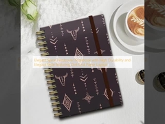 Elegant Spiral Hardcover Notebook with High Durability and Elegant Style featuring Dot-Grid Paper Layout