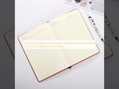 5.8 X 8.3 Inches Spiral Hardcover Notebook with Elastic Band Closure and 300gsm Cover Weight