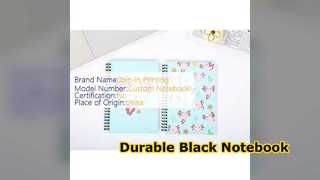 Black Spiral Notebook Durable Hardcover Sketching Notes