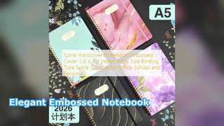 Spiral Hardcover Notebook Elegant Embossed